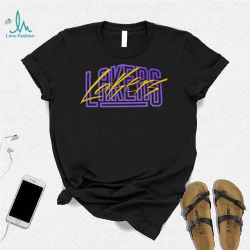 Nike Los Angeles Lakers Courtside Versus Flight MAX90 logo shirt