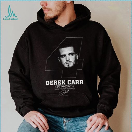 Raiders DC4 Derek Carr Thank You For Memories Signature T Shirt