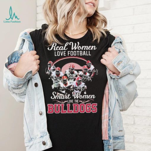 Real Women Love Football Signature Smart Women Bulldogs Shirt