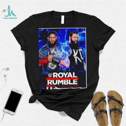 Royal Rumble 2023 Roman Reigns vs Kevin Owens poster shirtexas Rattlesnake logo shirt