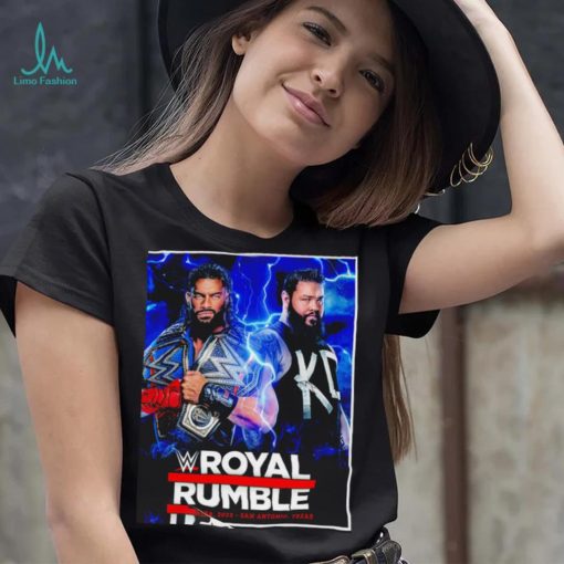 Royal Rumble 2023 Roman Reigns vs Kevin Owens poster shirtexas Rattlesnake logo shirt