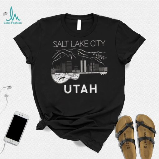 Salt Lake City Souvenir Men Utah Gift Music Guitar T Shirt