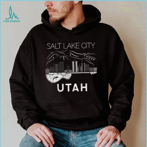 Salt Lake City Souvenir Men Utah Gift Music Guitar T Shirt