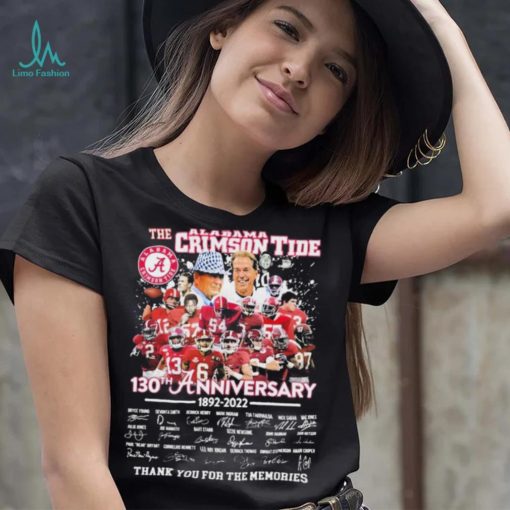 The Alabama Crimson Tide 130th Anniversary Signature Thank You For The Memories Shirt