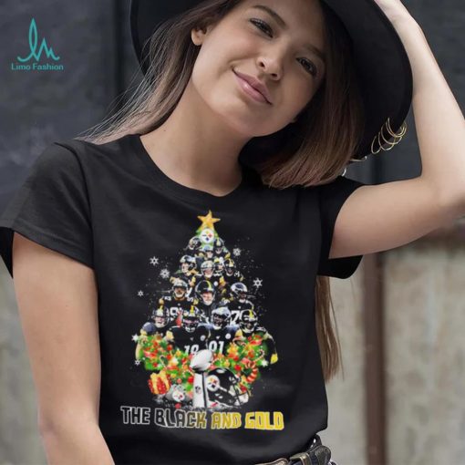 The Black And Gold Trees Team Steelers Christmas Shirt