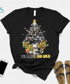 The Black And Gold Trees Team Steelers Christmas Shirt