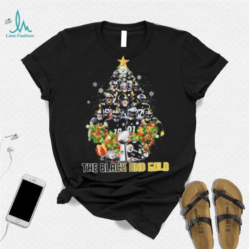 The Black And Gold Trees Team Steelers Christmas Shirt