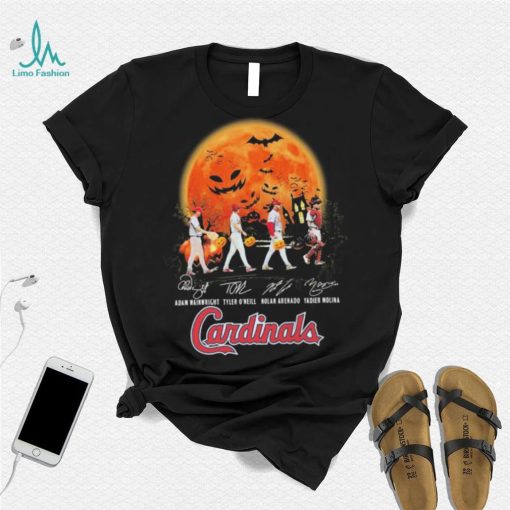 The Cardinals Adam Wainwright Tyler O’neill Nolan Arenado And Yadier Molina Abbey Road Halloween Signatures Shirt