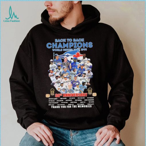 Toronto Blue Jays Back To Back Champions 30th Anniversary Thank You For The Memories Signatures Shirt