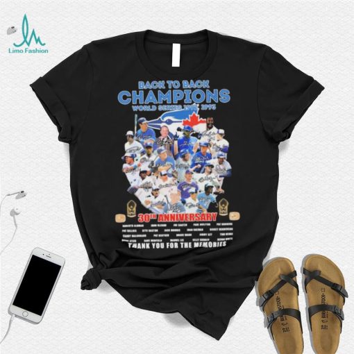 Toronto Blue Jays Back To Back Champions 30th Anniversary Thank You For The Memories Signatures Shirt