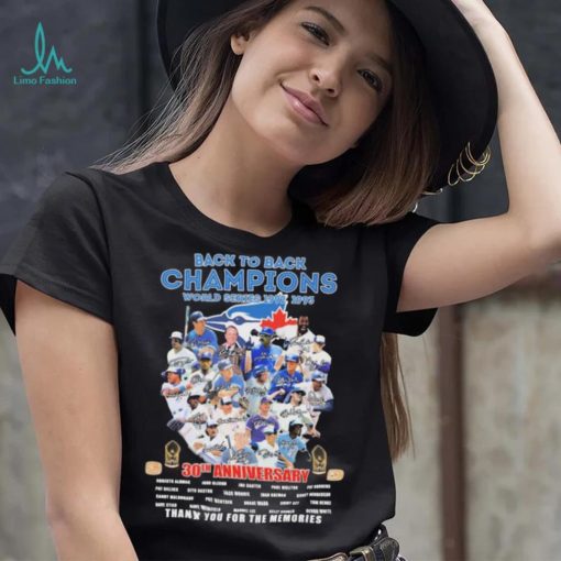 Toronto Blue Jays Back To Back Champions 30th Anniversary Thank You For The Memories Signatures Shirt