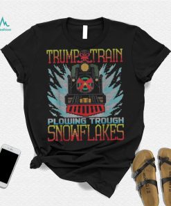 Trump Train Plowing Through Snowflakes Christmas Ugly Shirt