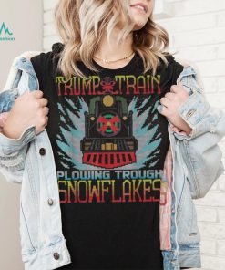 Trump Train Plowing Through Snowflakes Christmas Ugly Shirt