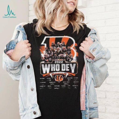 Who Dey Cincinnati Bengals 2022 Signatures T Shirt