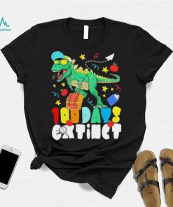 100 Days Extinct Dinosaur T rex 100 Days of School Dino Kids Shirt