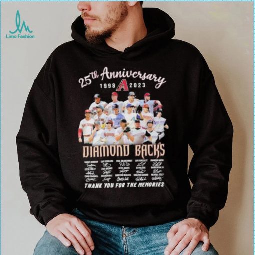 25th anniversary 1998 2023 Diamond Backs thank you for the memories signatures shirt