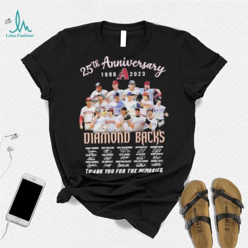 25th anniversary 1998 2023 Diamond Backs thank you for the memories signatures shirt