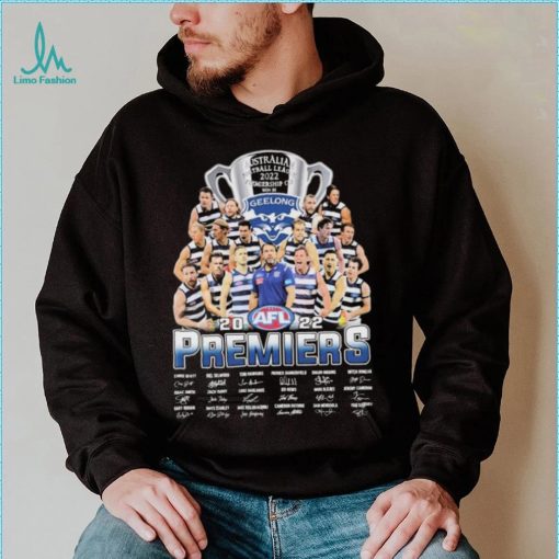 Australian Football League 2022 Premiership Cup Won By Geelong Cats Signatures Shirt
