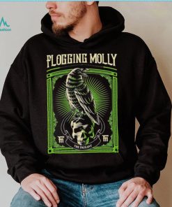 Black Crow And Skull Green Background Flogging Molly Shirt