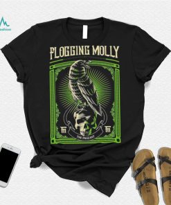 Black Crow And Skull Green Background Flogging Molly Shirt