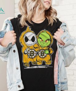 Boston Bruins With Baby Jack Skellington And Baby Grinch Friends Shirt