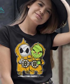 Boston Bruins With Baby Jack Skellington And Baby Grinch Friends Shirt