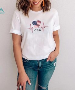 CNA heartbeat America flag love shirt