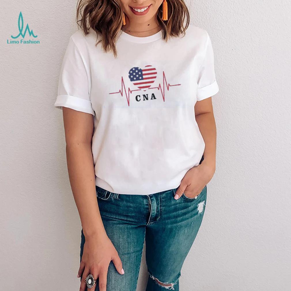 CNA heartbeat America flag love shirt
