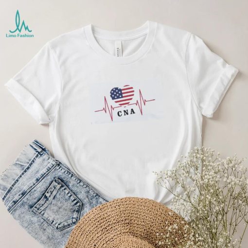 CNA heartbeat America flag love shirt