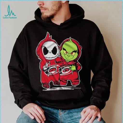 Carolina Hurricanes With Baby Jack Skellington And Baby Grinch Friends Shirt