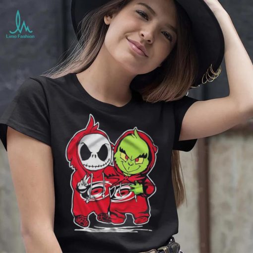 Carolina Hurricanes With Baby Jack Skellington And Baby Grinch Friends Shirt