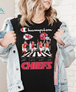 Champion Travis Kelce Isiah Pacheco Patrick Mahomes II And Chris Jones Abbey Road Signatures Shirt