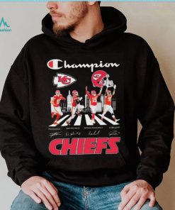 Champion Travis Kelce Isiah Pacheco Patrick Mahomes II And Chris Jones Abbey Road Signatures Shirt