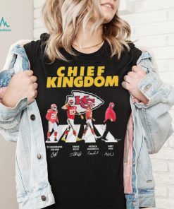 Chiefs Kingdom Clyde Edwards helaire Travis Kelce Patrick Mahomes And Andy Reid Abbey Road Signatures Shirt