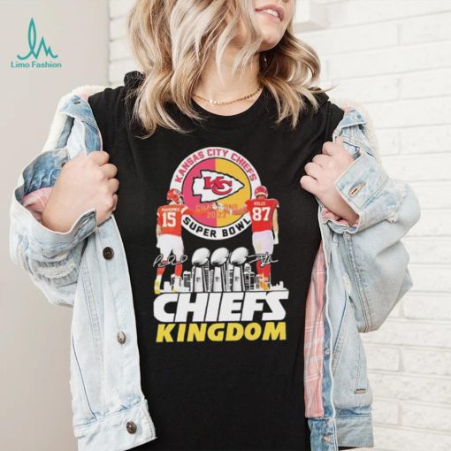 Chiefs Kingdom Patrick Mahomes And Trvis Kelce Super Bowl Champions 2023 Skyline Shirt