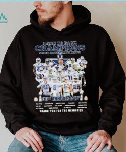 Dallas Cowboys Back To Back Champions 30th Anniversary Thank You For The Memories Signatures Shirt