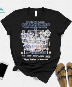 Dallas Cowboys Back To Back Champions 30th Anniversary Thank You For The Memories Signatures Shirt