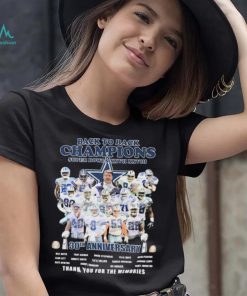 Dallas Cowboys Back To Back Champions 30th Anniversary Thank You For The Memories Signatures Shirt