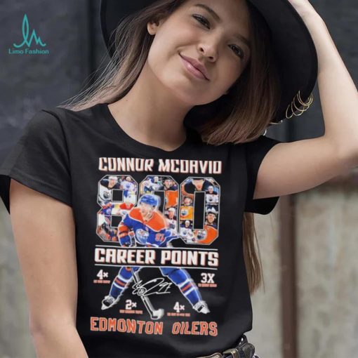 Edmonton Oilers Connor Mcdavid 800 Career Points Signature Shirt