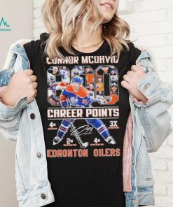 Edmonton Oilers Connor Mcdavid 800 Career Points Signature Shirt