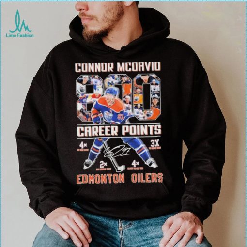 Edmonton Oilers Connor Mcdavid 800 Career Points Signature Shirt