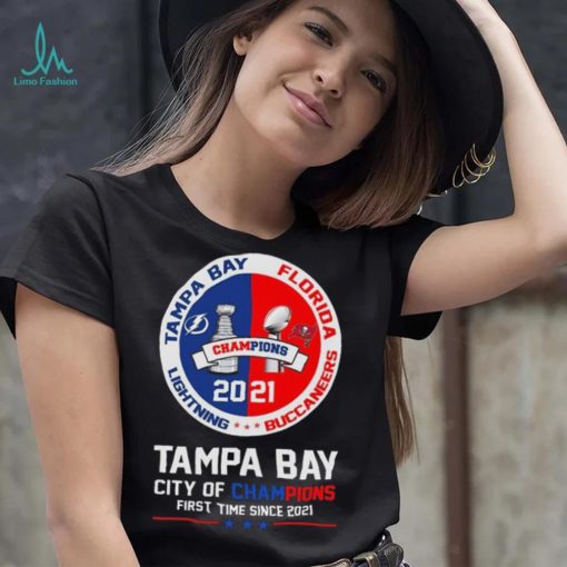 Florida Tampa Bay Lightning And Buccaneers With Tampa Bay City Of Champions 2021 T Shirt