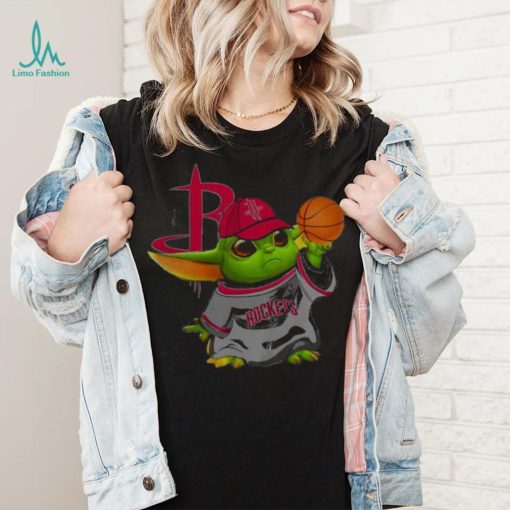 Funny Star Wars Baby Yoda Hat Houston Rockets Basketball T Shirt 2