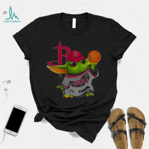Funny Star Wars Baby Yoda Hat Houston Rockets Basketball T Shirt 2