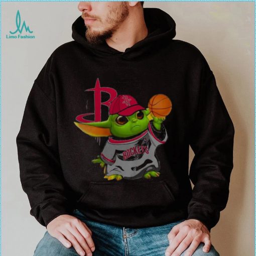 Funny Star Wars Baby Yoda Hat Houston Rockets Basketball T Shirt 2