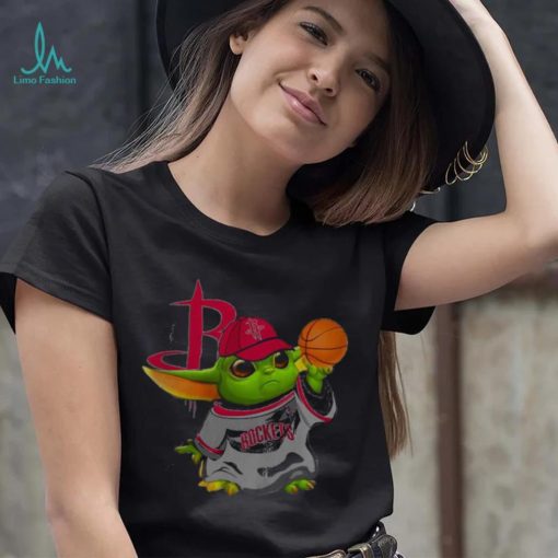 Funny Star Wars Baby Yoda Hat Houston Rockets Basketball T Shirt 2