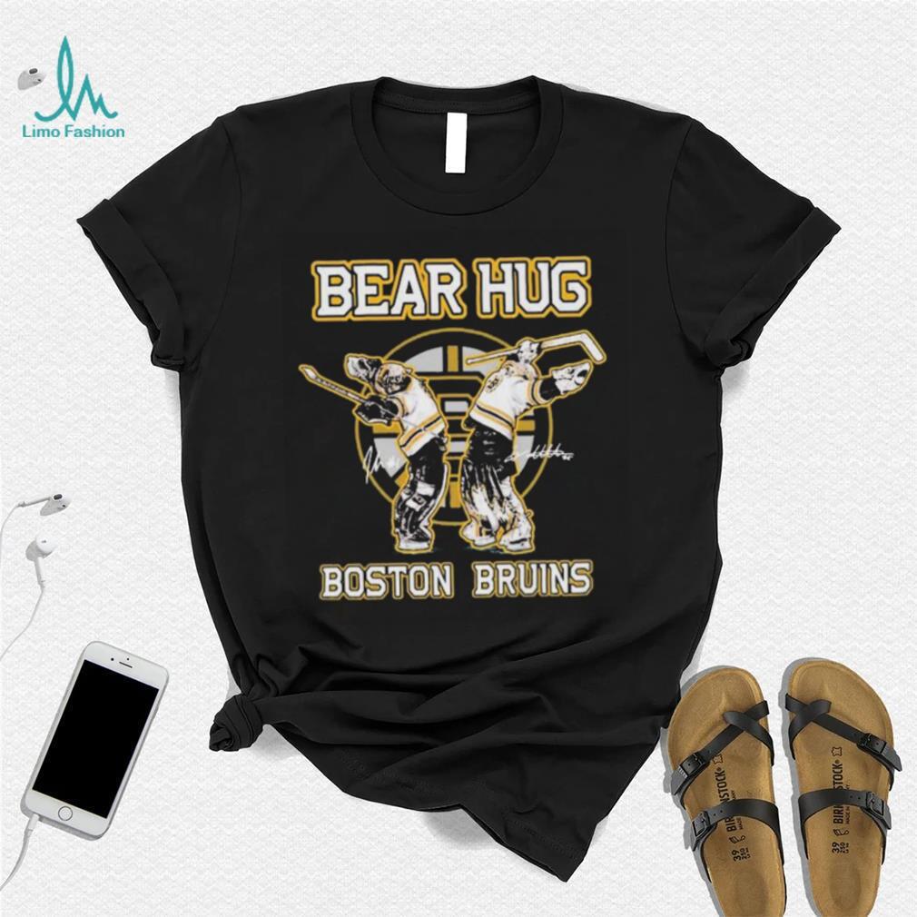 jeremy swayman linus ullmark bear hug boston bruins signatures shirt T  Shirt - Limotees