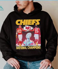 Kansas city Chiefs national champions Kelce Mahomes signatures shirt