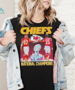 Kansas city Chiefs national champions Kelce Mahomes signatures shirt