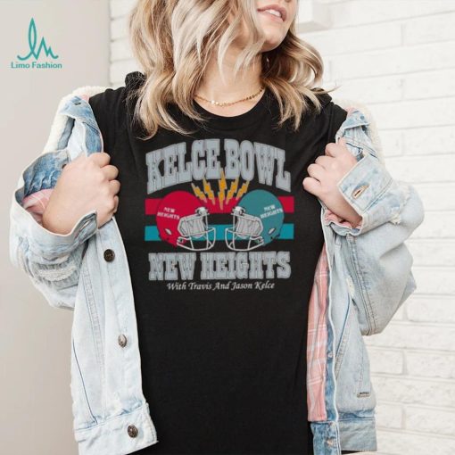 Kelce Bowl 2023 New Heights With Travis and Jason Kelce helmet shirt